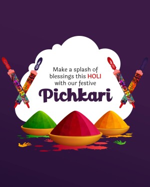 Holi celebration with pichkaris and colorful powders