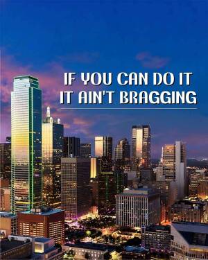 Dallas Skyline With Motivational Quote Design For WhatsApp