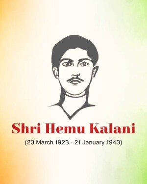 Portrait of Shri Hemu Kalani, a freedom fighter