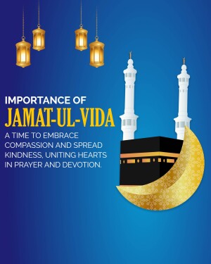 Image depicting the importance of Jamat-ul-Vida with mosque and lanterns.