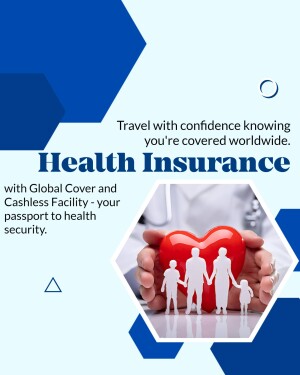Image depicting health insurance with global coverage and a family protected by healthcare.