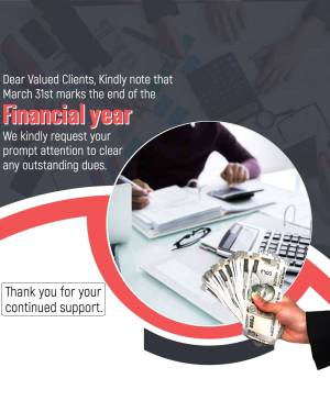 Image reminding clients about the financial year end and outstanding dues.
