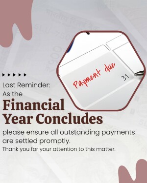 Payment due reminder for the end of the financial year