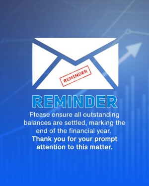 Image of an envelope with a reminder tag and financial chart background.