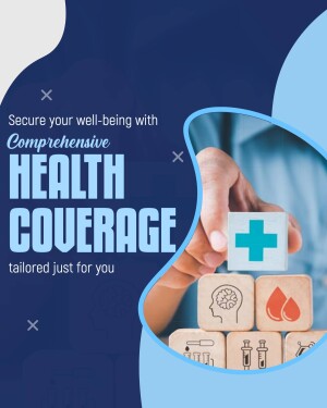 Image depicting health coverage with a hand holding a block with a medical cross.