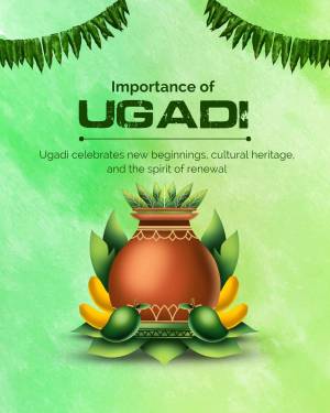 Ugadi festival poster with traditional elements