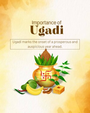 Ugadi festival poster with traditional elements