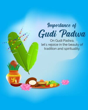 Gudi Padwa festival illustration with traditional decorations