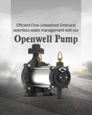 Close-up of a black Openwell pump against a blurred background.