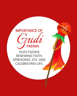 Gudi Padwa festival poster with a Gudi and text