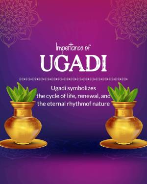 Ugadi festival poster with traditional elements