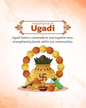Ugadi festival illustration with traditional elements
