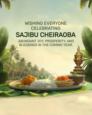 Festive Sajibu Cheiraoba celebration with traditional Manipuri food.