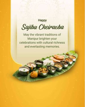 Sajibu Cheiraoba festive greeting with traditional Manipuri food