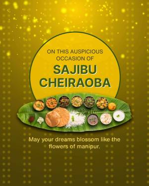 Festive Sajibu Cheiraoba greeting with traditional Manipuri Thali