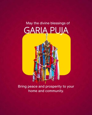 Garia Puja festive greeting with traditional decorations