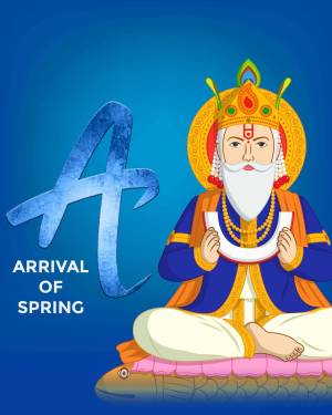 Illustration of a spiritual figure with the letter 'A' and text 'Arrival of Spring'