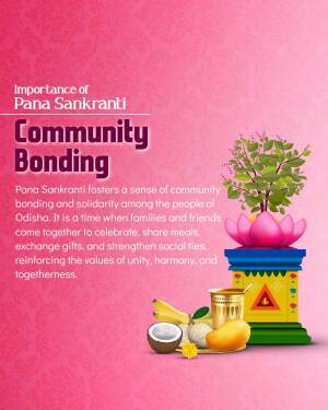 Pana Sankranti festival illustration with traditional elements