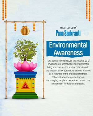 Illustration depicting Pana Sankranti with a focus on environmental awareness.