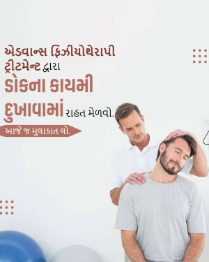 A physiotherapist treating a man's neck pain.