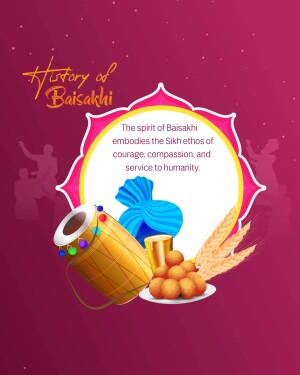 Baisakhi Festival Illustration Creative Design For Telegram