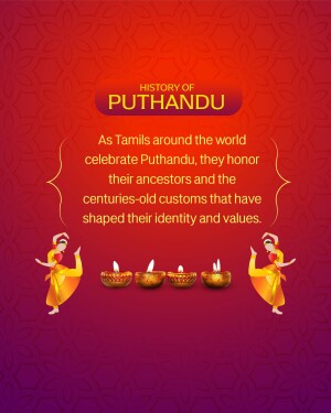 Image depicting the Tamil New Year, Puthandu, with dancers and traditional oil lamps.