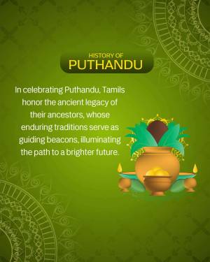 Image depicting a Puthandu celebration with traditional elements.