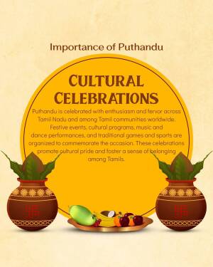 Image depicting the importance of Puthandu, the Tamil New Year, with cultural elements.