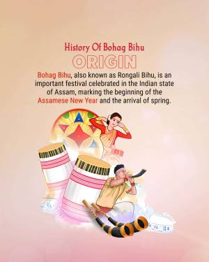 Illustration depicting the origin of Bohag Bihu, an Assamese New Year festival.
