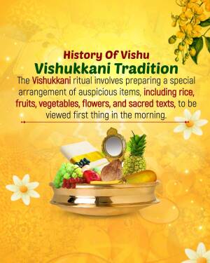 Vishu celebration with auspicious items arranged on a platter
