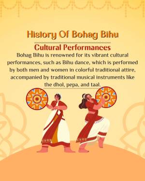 Illustration of Bihu dancers with traditional instruments