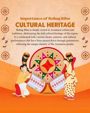 Illustration depicting the cultural significance of Bohag Bihu in Assam