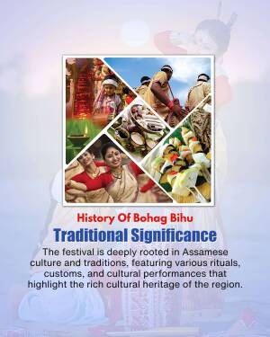 Collage depicting various aspects of Bohag Bihu celebrations in Assam
