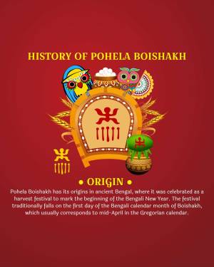 Illustration depicting the history and origin of Pohela Boishakh, the Bengali New Year.
