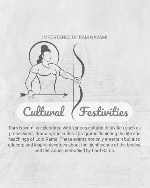 Illustration of Lord Rama with a bow and arrow, representing Ram Navami