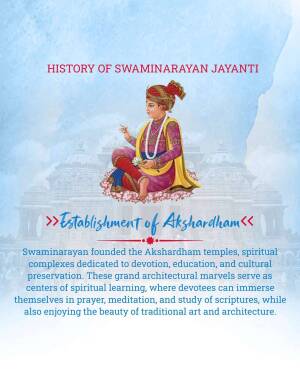 Image depicting Swaminarayan and the Akshardham temple