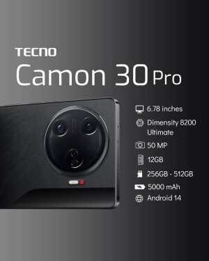 Tecno Camon 30 Pro smartphone with specifications