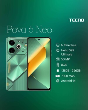 Tecno Pova 6 Neo smartphone with specifications