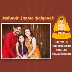 Family celebrating Mahavir Janma Kalyanak