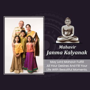 Family portrait with Mahavir Jayanti background