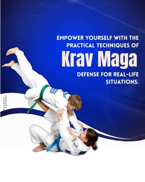 Two people practicing Krav Maga self-defense techniques.