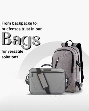 Selection of backpacks and briefcases for versatile solutions