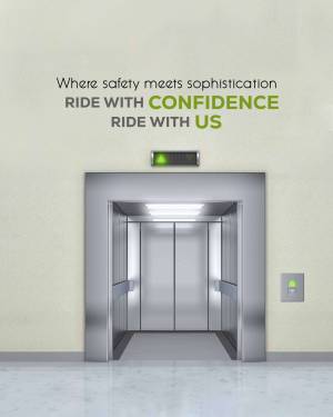 Modern elevator with illuminated buttons and safety features