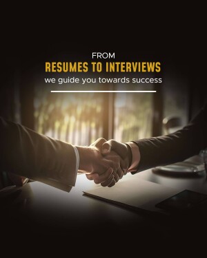 Handshake during a job interview, representing career success.