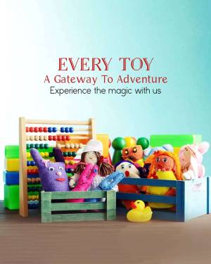 Colorful assortment of toys including stuffed animals, building blocks, and an abacus.