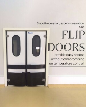 White wall with black and silver flip doors with oval windows