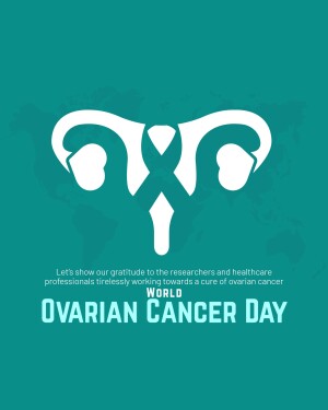 Ovarian Cancer Day awareness ribbon illustration