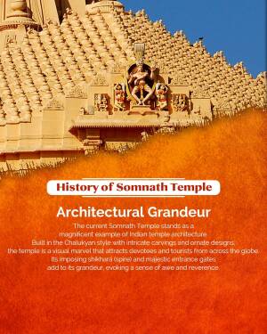 Somnath Temple with text overlay 'Architectural Grandeur'