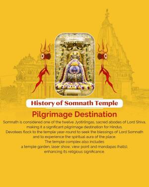 Image of Somnath Temple with text about its history and significance.