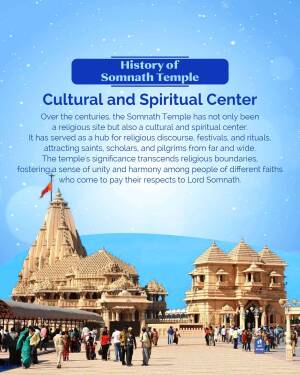 Image of Somnath Temple in Gujarat, India, showcasing its architectural beauty and historical importance.